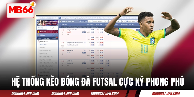Hệ thống kèo bóng đá Futsal cực kỳ phong phú